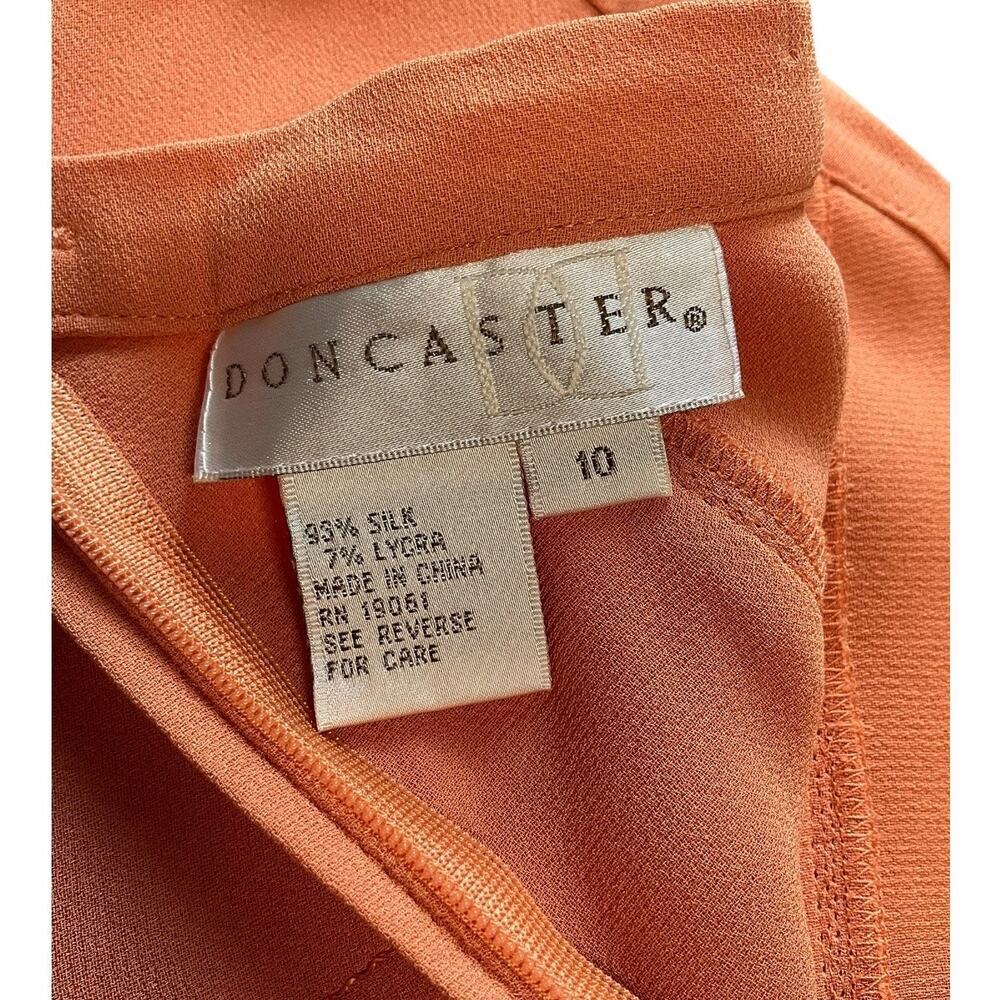 Doncaster Silk Midi Skirt Size 10 Burnt Orange Old Money Classic Workwear Luxury - Picture 8 of 8